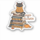 ハロウィン猫好きクラシックTシャツ用の予約 シール (正面)