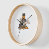 ハロウィン猫好きクラシックTシャツ用の予約 壁時計 (傾斜)