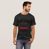 ハロウィン猫怖いホラー映画好きファン猫L Tシャツ (正面フル)