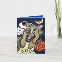 ハロウィン猫折りカード