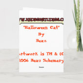 "ハロウィン猫"の空白のなカード カード (裏面)