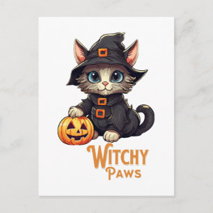 ハロウィン猫 ウィッチーパウズ ポストカード