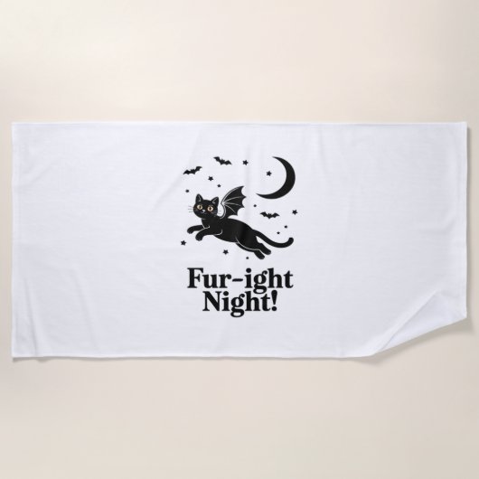 ハロウィン猫&カボチャ友達かわいいシ不気味ャツ ビーチタオル (正面)