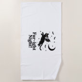 ハロウィン猫&カボチャ友達かわいいシ不気味ャツ ビーチタオル (正面)