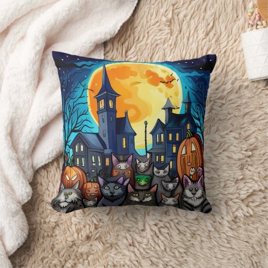 ハロウィン猫 クッション (ブランケット)