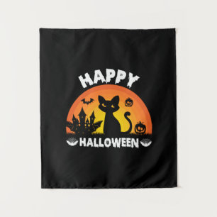 ハロウィン猫 ハッピーハロウィン 誕生日 タペストリー