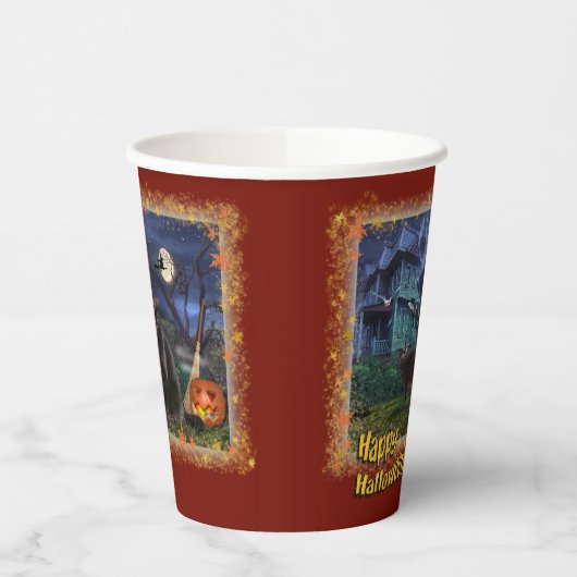ハロウィン猫🎃😼 紙コップ (左)