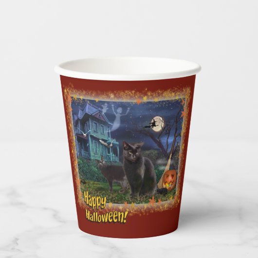 ハロウィン猫🎃😼 紙コップ (正面)