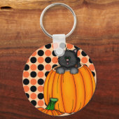 ハロウィン猫Tシャツとプレゼント キーホルダー (正面)