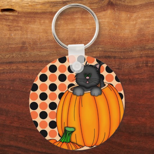 ハロウィン猫Tシャツとプレゼント キーホルダー (正面)