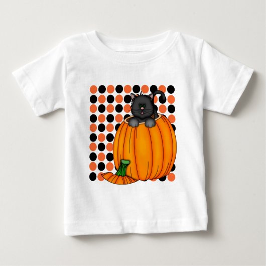 ハロウィン猫Tシャツとプレゼント ベビーTシャツ (正面)