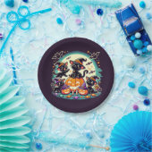 ハロウィン猫Tシャツ ペーパープレート (パーティー)