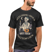 ハロウィン獣医ウィッチングアワースケルトンクルーのTシャツ