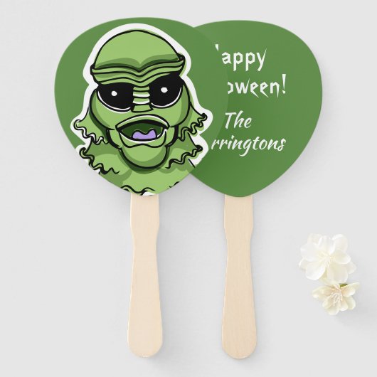 ハロウィン生き物カスタム文字ハンドファンセット ハンドファン (正面&裏面)