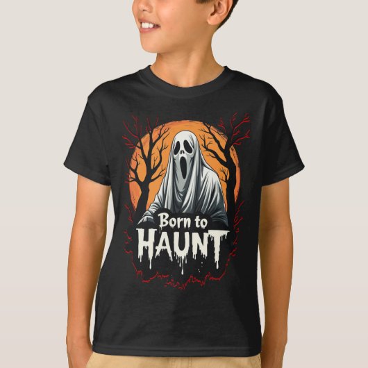 ハロウィン生まれの日のホラーを思い浮かべる Tシャツ (正面)