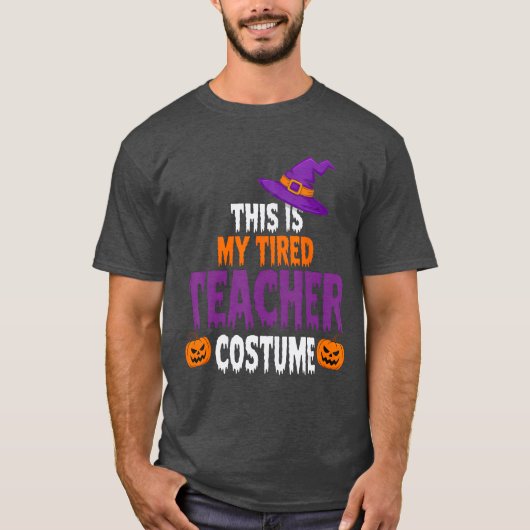 ハロウィン用おもしろ先生疲れた先生コスチューム Tシャツ (正面)