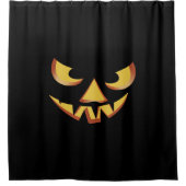 ハロウィン用のかぼちゃの顔 3 シャワーカーテン (正面)