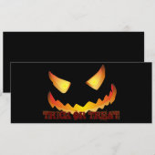 ハロウィン用のカボチャの顔2 招待状 (正面/裏面)
