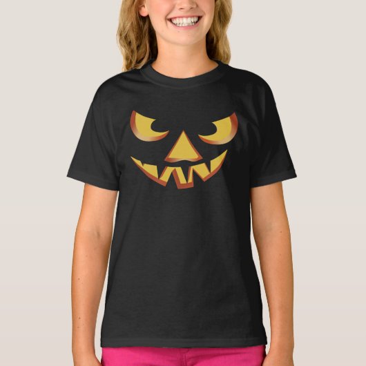 ハロウィン用のカボチャの顔 3 Tシャツ (正面)