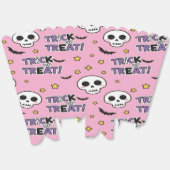 ハロウィン用のピンクのかわいいスケルトン フェイバーボックス (見開き)