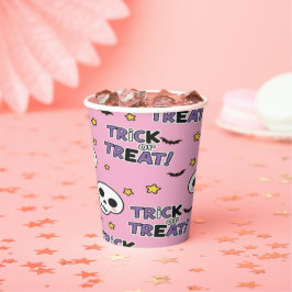 ハロウィン用のピンクのかわいいスケルトン 紙コップ