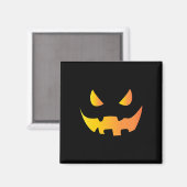ハロウィン用の怖いカボチャの顔 マグネット (正面/裏面)
