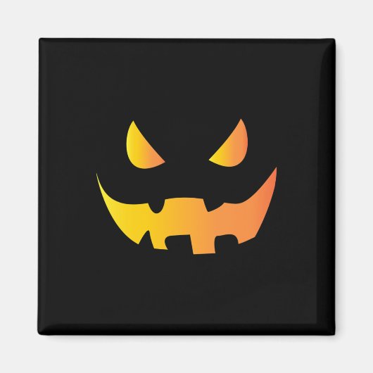 ハロウィン用の怖いカボチャの顔 マグネット (正面)
