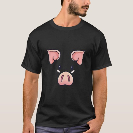 ハロウィン用の豚の顔のコスチューム Tシャツ (正面)