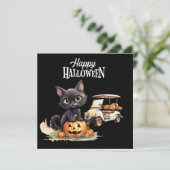 ハロウィン用の黒猫のゴルフカート シーズンカード (スタンド正面)