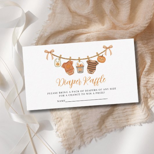 ハロウィン男女兼用おむつラッフルベビーシャワー エンクロージャーカード