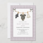 ハロウィン男女兼用の物干し用ベビーシャワー 招待状 (正面)