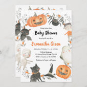 ハロウィン男女兼用ベイビーシャワー招待状 招待状 (正面/裏面)