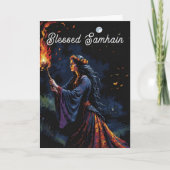 ハロウィン異教のウィッ賛美チハロウィーン秋ナイト カード (正面)