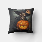 ハロウィン🎃発光カボチャの魔女スケルトン クッション (裏面)