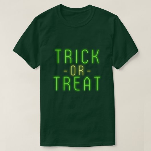 ハロウィン白熱［赤熱］光を放つのトリックまたは治療 Tシャツ (デザイン正面)