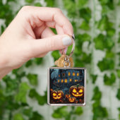 ハロウィン白熱［赤熱］光を放つの夜のカボチャ キーホルダー (手)