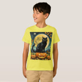 ハロウィン白熱［赤熱］光を放つの子どものTシャツの目 Tシャツ (正面フル)