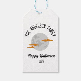 ハロウィン白熱［赤熱］光を放つの満月パーソナライズされた名 ギフトタグ