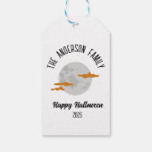 ハロウィン白熱［赤熱］光を放つの満月パーソナライズされた名 ギフトタグ (裏面)