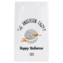 ハロウィン白熱［赤熱］光を放つの満月パーソナライズされた名 スモールペーパーバッグ