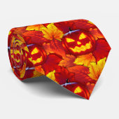 ハロウィン白熱［赤熱］光を放つカボチャ紅葉ネクタイ ネクタイ (ロール)