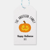 ハロウィン白熱［赤熱］光を放つカボチャ顔パーソナライズされた名 ギフトタグ (裏面)