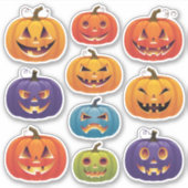 ハロウィン白熱［赤熱］光を放つジャック – o' – ランタンシールシート シール (正面)