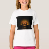 ハロウィン白熱［赤熱］光を放つパンプキンガールズTシャツ Tシャツ (正面)