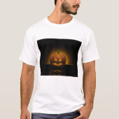 ハロウィン白熱［赤熱］光を放つパンプキンメンズTシャツ Tシャツ (正面)