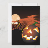 ハロウィン白熱［赤熱］光を放つパンプキン不気味招待状 招待状 (正面)