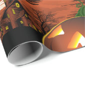 ハロウィン白熱［赤熱］光を放つパンプキン ラッピングペーパー (ロールコーナー)