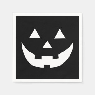 ハロウィン白黒ハロウィーンのカボチャのちょうちんホレー紙 スタンダードカクテルナプキン