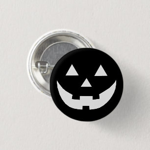 ハロウィン白黒ハロウィーンのカボチャのちょうちん衣装 缶バッジ