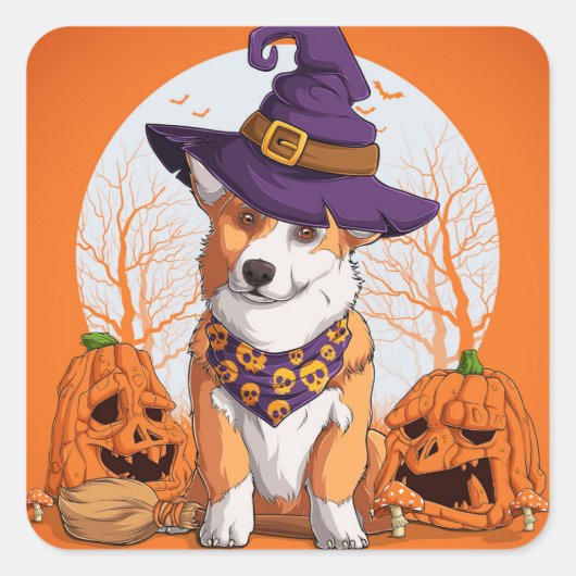 ハロウィン矩形ステッカー スクエアシール (正面)